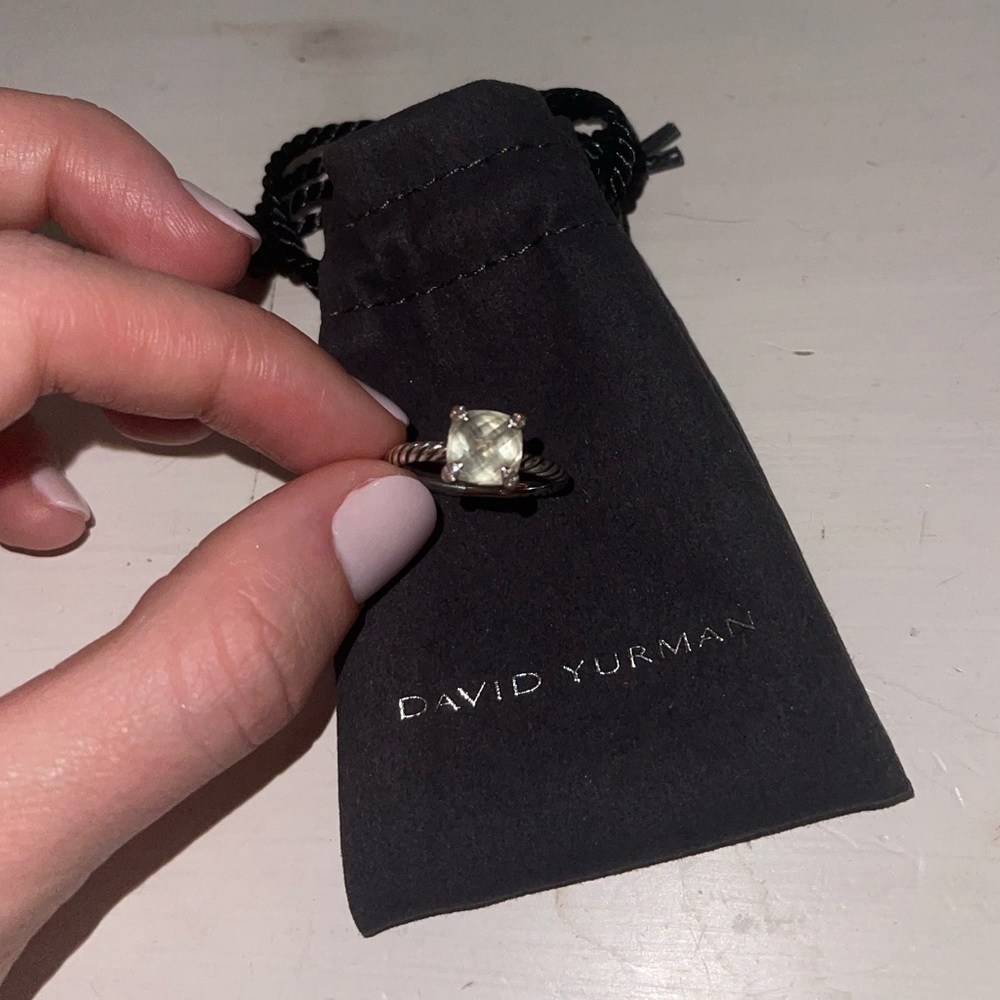 Chatelaine Ring Prasiolite & Pavé Diamonds David Yurman, size 7.5, lightly worn